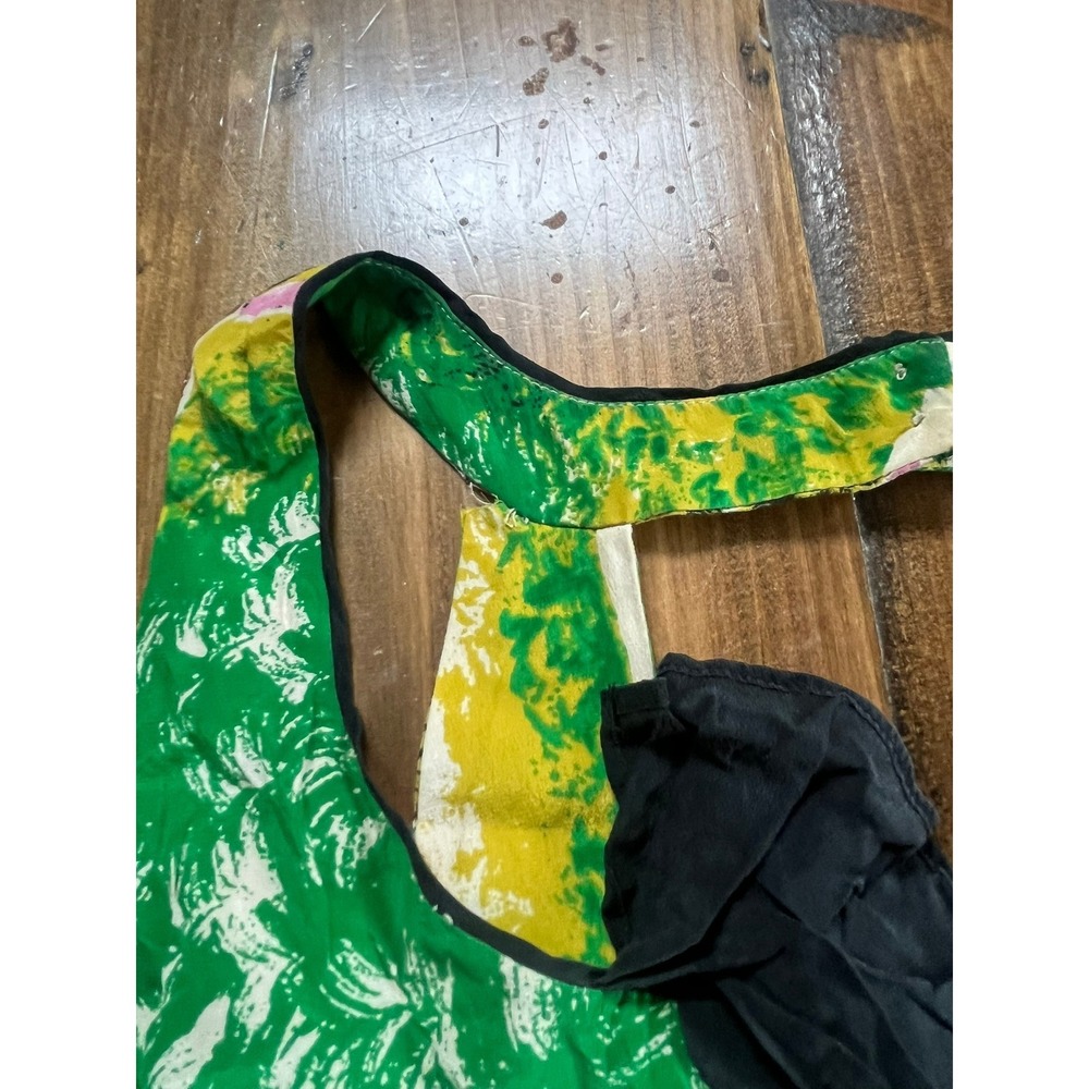 Moulinette Soeurs Carousel Peacock Print Ruffle Dress Green Yellow Pink Size 10 - Picture 6 of 9